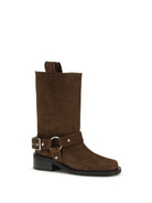Ganni Suede biker Boots - Chicory Coffee