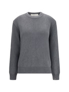 Golden Goose Cotton crewneck Sweater with back logo - Dark Grey Melange
