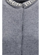 Pinko Colonia Cardigan with jewel collar - Grey-Monumento Gr.