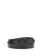 Valentino Garavani VLogo Signature leather Belt - Black