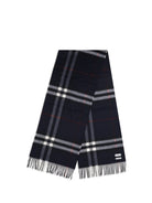 Burberry Cashmere Check Scarf - Ink Blue