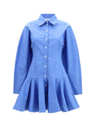 Ganni Cotton Shirt Dress with balloon skirt - Marina