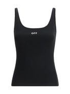 Off-White Off Stamp Rib Tank Top - Black-White