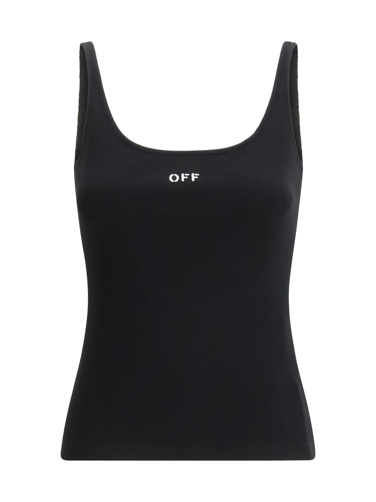Off-White Off Stamp Rib Tank Top - Black-White