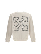Off-White Script Arrow crewneck Sweatshirt - Pumice Stone