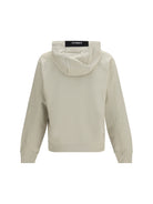 C.P. Company Diagonal-weave cotton fleece Hooded Sweatshirt - Silver Birch