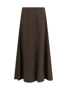Brunello Cucinelli Flute virgin wool and viscose twill Skirt - Dark Chocolate