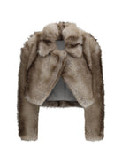 Max Mara Sportmax Quantum short faux fur Jacket - Grey Striped Grey Midium