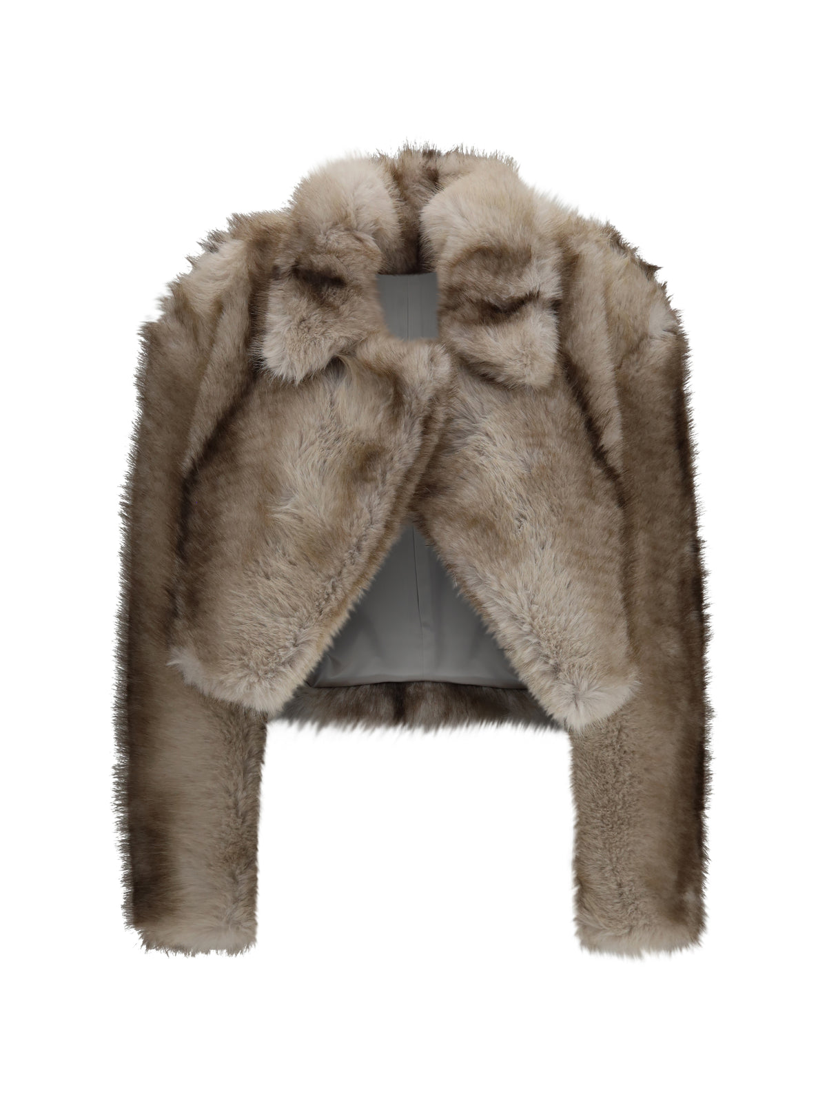 Max Mara Sportmax Quantum short faux fur Jacket - Grey Striped Grey Midium