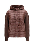 Herno Down Jacket with wool sleeves - Fondente