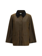 Toteme Country Jacket with velvet collar - Bark