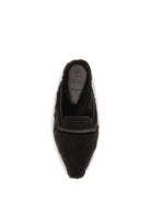Brunello Cucinelli Shearling Ballerinas with Precious Bar - Moro