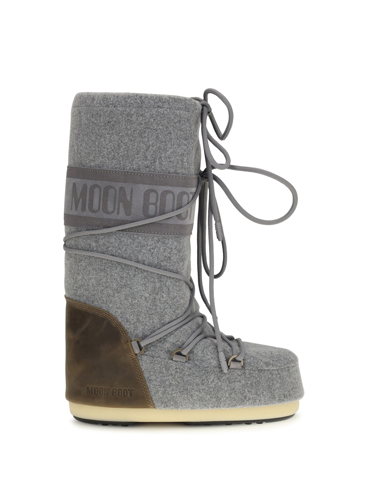 Moon Boot MB Icon Nubuck Felt Snow Boots - Grey/Cocoa