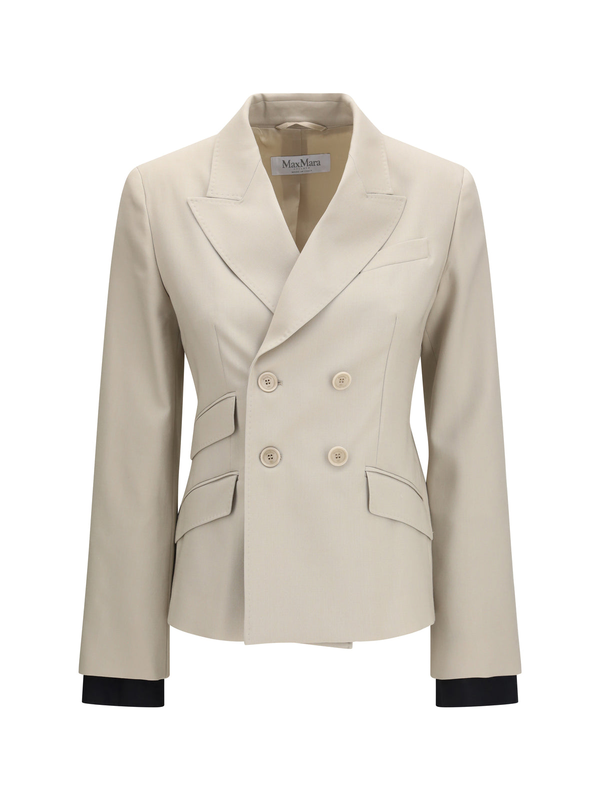 Max Mara Placido double-breasted Blazer in wool, mohair, and silk - Beige