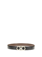 Ferragamo Reversible and adjustable Gancini Belt - Black