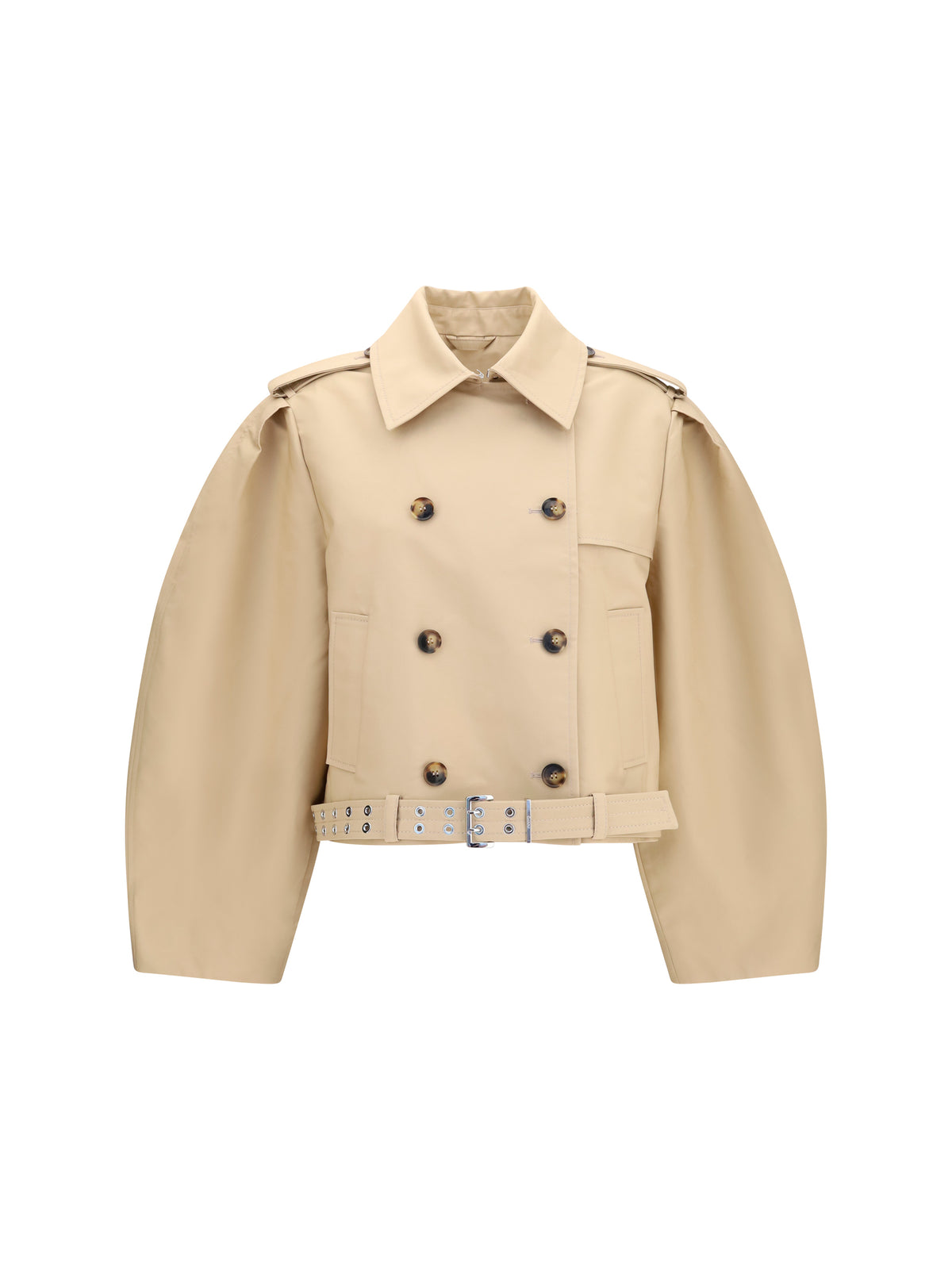 Ganni Double-breasted belted Jacket - Warm Sand