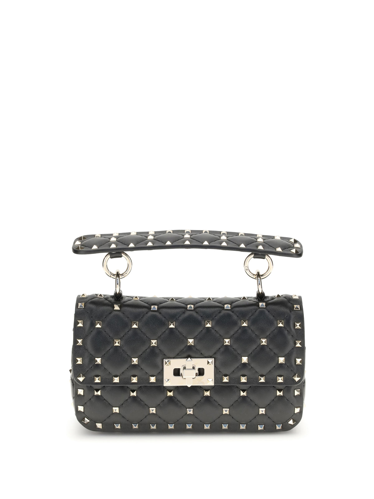 Valentino Rockstud Spike mini Top Handle Bag in nappa - Black