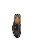 Versace Leather Loafers with Medusa accessory - Ebony-Gold