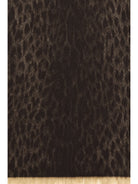 Gucci Leopard-print wool Scarf with monogram - Camel/Dark Brown