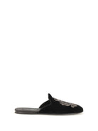 Dolce & Gabbana Velvet Slippers - Black/Silver