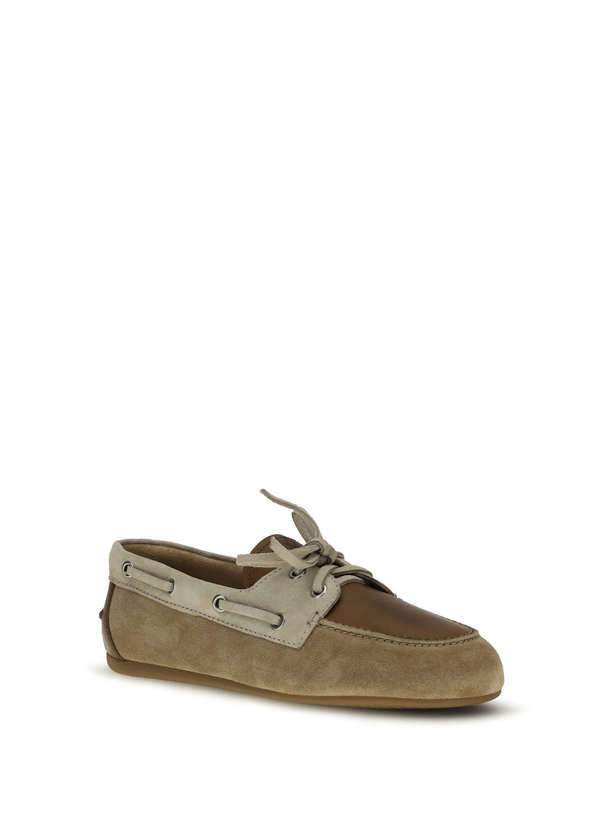 Miu Miu Leather and suede Loafers - Ecru'+Cannella