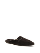 Brunello Cucinelli Shearling Ballerinas with Precious Bar - Moro