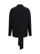 Burberry Silk Blouse with embroidered logo and scarf detail - Black