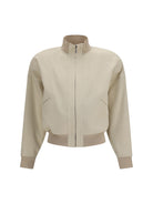 Gucci Zip Bomber Jacket in silk poplin - Ecru