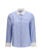 Tory Burch Striped Shirt - Blue Stripe