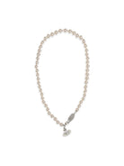 Vivienne Westwood Simonetta Pearl Necklace - Platinum / Creamrose Pearl / White Ename