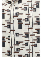 Prada Patterned bowling Shirt - Naturale+Bordeaux