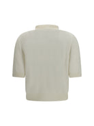Balmain Wool Polo with vintage buttons - Blanc
