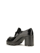 Prada Leather heeled Loafers - Black