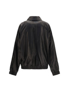 Acne Studios Leather Jacket with high collar - Black