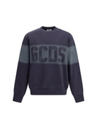GCDS Logo Spray crewneck Sweatshirt - Meteorite/Grey