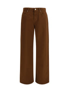 Max Mara Studio Baggy Pants in pure cotton satin - Cioccolato