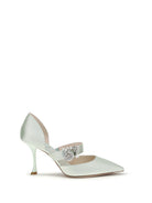 Roger Vivier Efflorescence Dorsay satin Pumps - Acquamarina