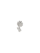 Self-Portrait Crystal Flower Brooch - Silver