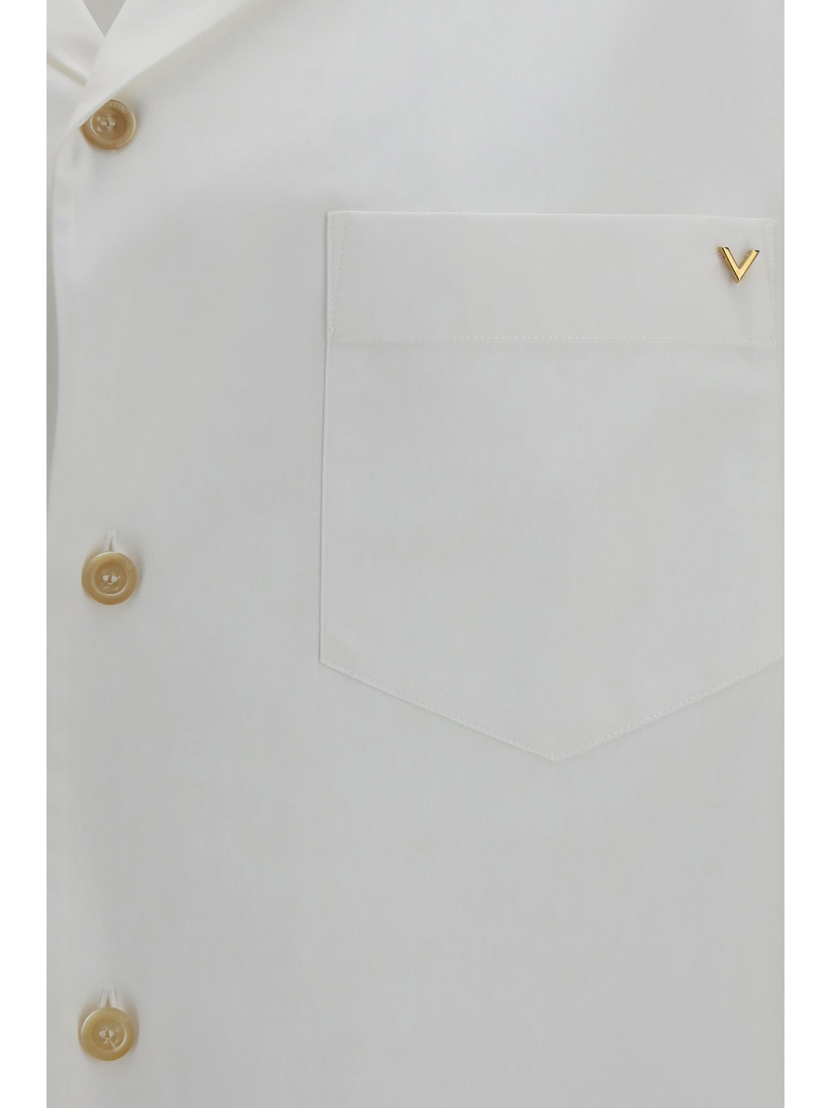 Valentino Short-sleeve Shirt with VLogo - White