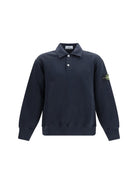 Stone Island Logo cotton Sweatshirt - Navy Blue
