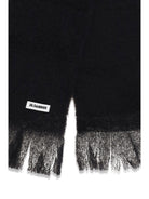 Jil Sander Wool Scarf with logo - Black