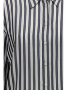 Brunello Cucinelli Silk poplin striped Shirt - Denim/White