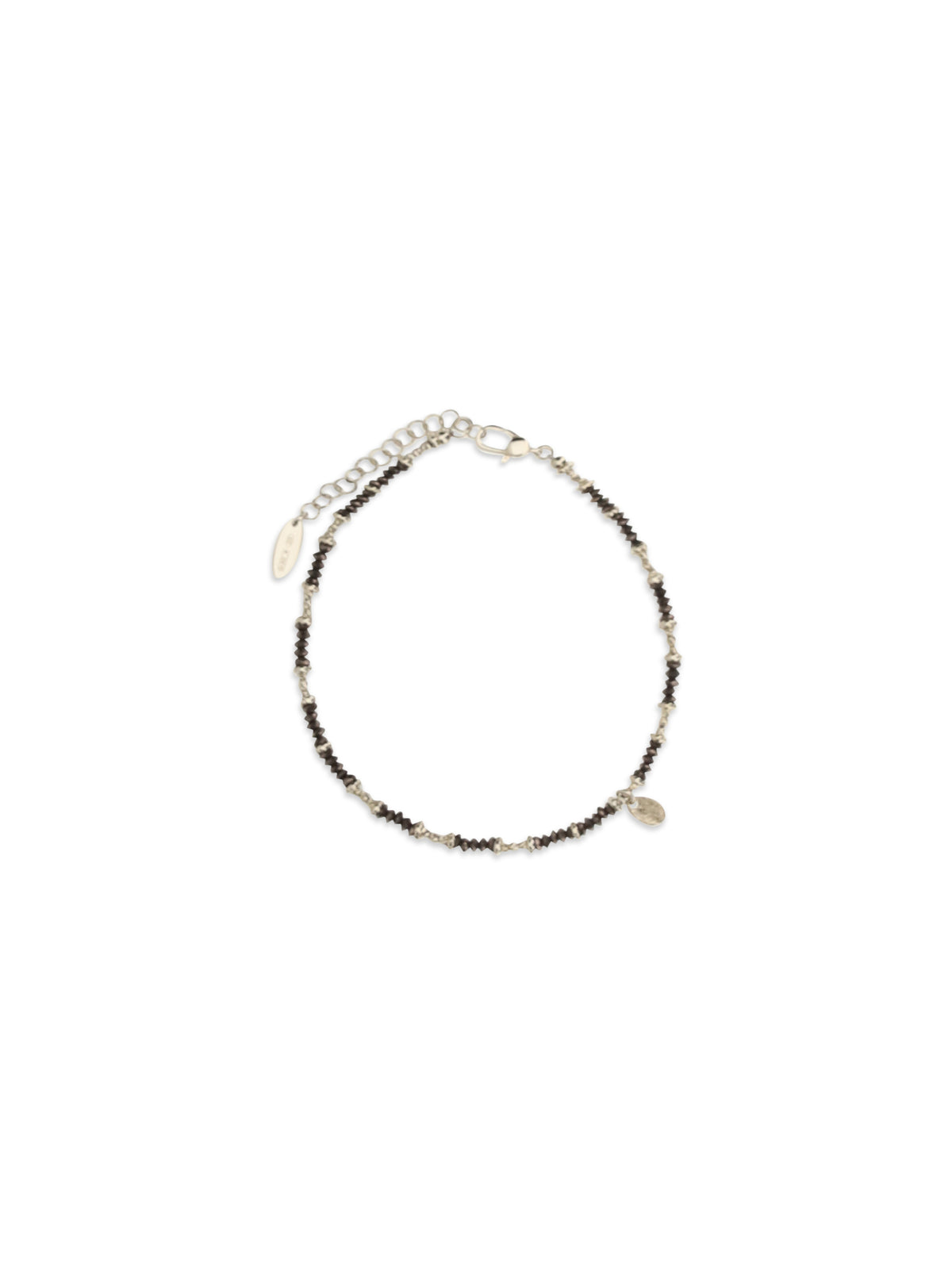Brunello Cucinelli Hematite and 925 sterling silver Anklet - Ematite Brown+Oro Light