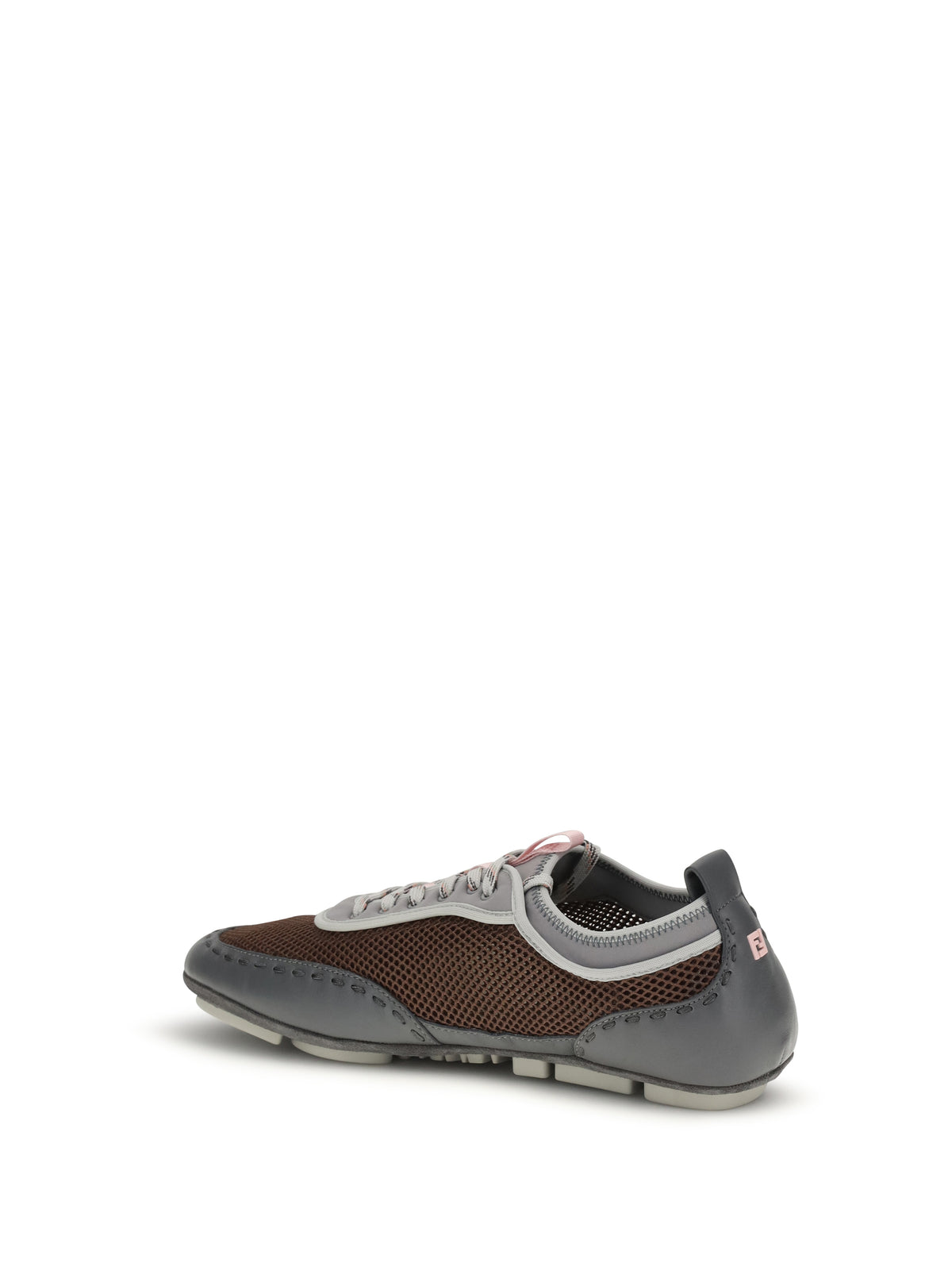 Fendi Leather and mesh Sneakers by Fendi - Grig+Moro+Grigio Med