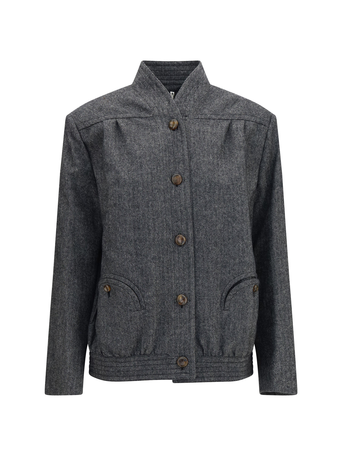 Blazé Milano Coiba Herringbone wool blend Jacket - B&W