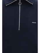 Prada Half-zip wool and cashmere Sweater - Bleu