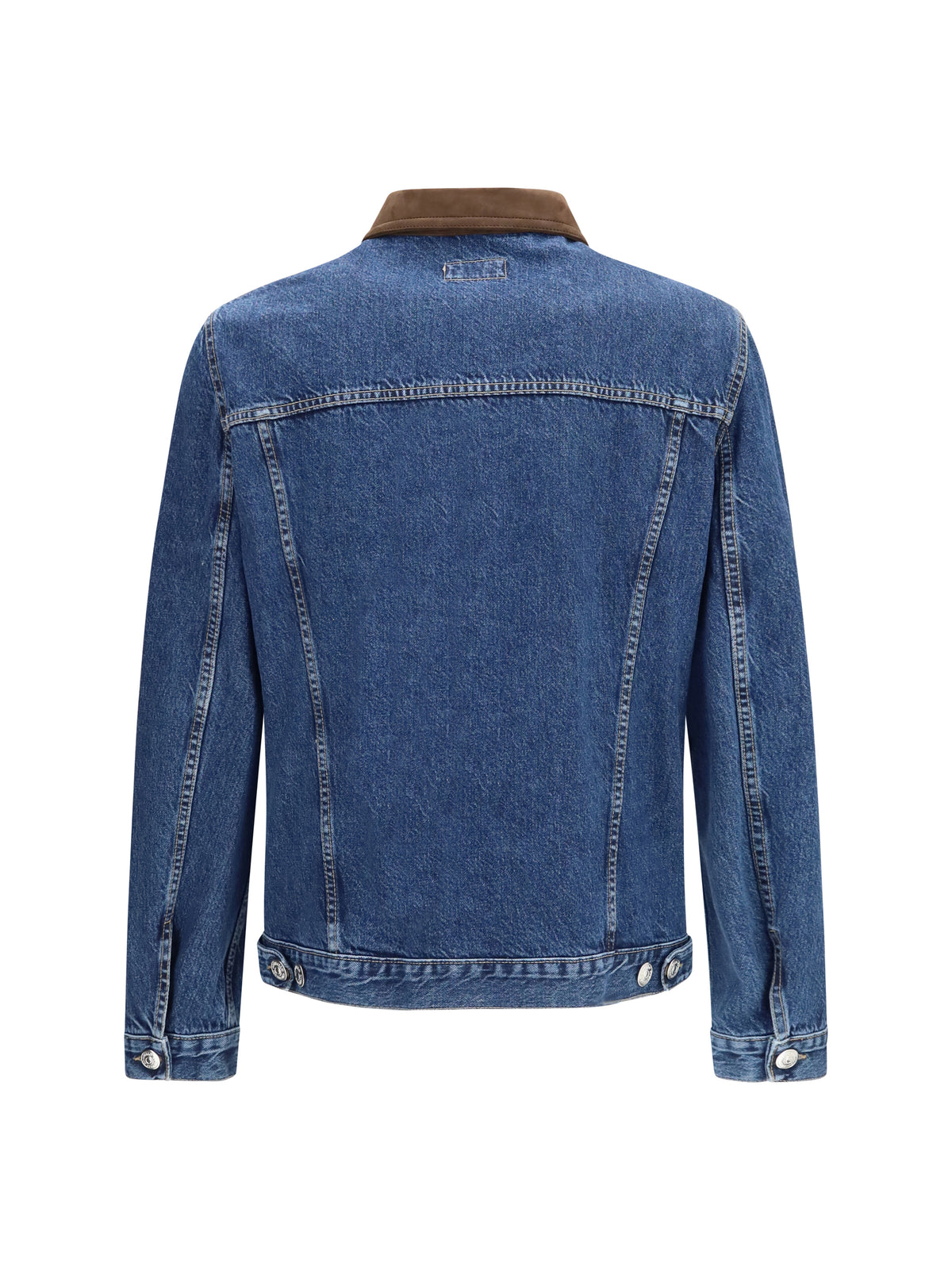 Brunello Cucinelli Denim Jacket with suede collar - Denim Medium