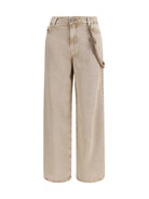 Pinko Lauryn Jeans with jeweled cord - Beige-Macrocistide