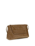 Bottega Veneta Intrecciato Shoulder Bag - Dark Caramel 20-Gold