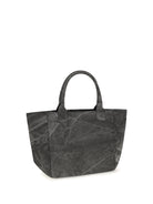 Ganni Medium trapeze flower-print Shopping Bag - Phantom